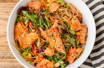 Asian Salmon Salad – Barefeet with...